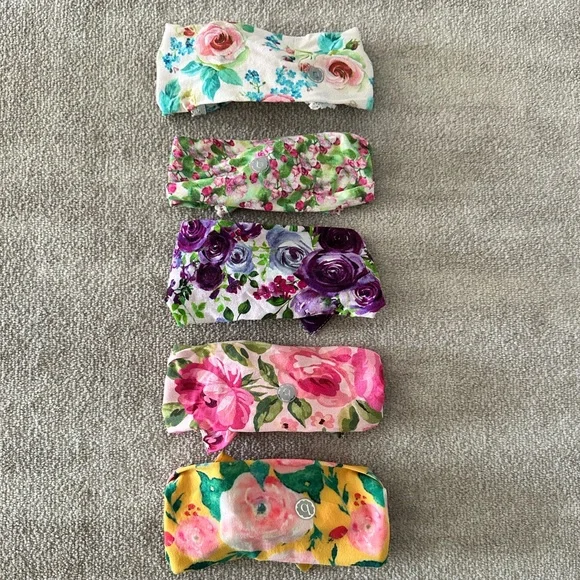 Baby Bling Bows Headbands: Floral Set of 5